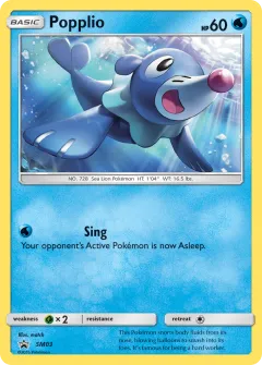 Popplio Promo card from Sun & Moon Black Star Promos