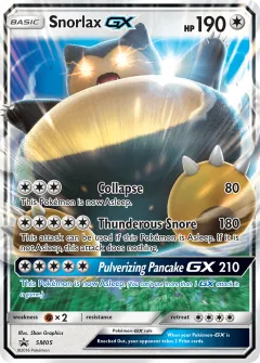 Snorlax-GX Promo card from Sun & Moon Black Star Promos