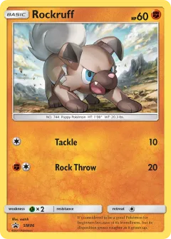Rockruff Promo card from Sun & Moon Black Star Promos
