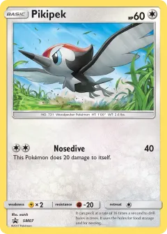 Pikipek Promo card from Sun & Moon Black Star Promos