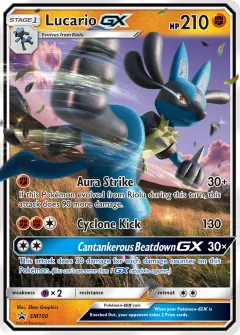 Lucario-GX Promo card from Sun & Moon Black Star Promos