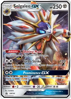 Solgaleo-GX Promo card from Sun & Moon Black Star Promos