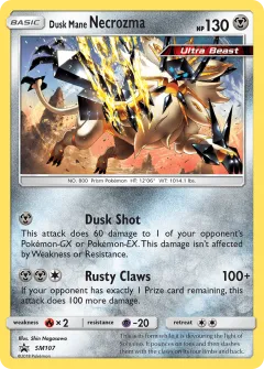 Dusk Mane Necrozma Promo card from Sun & Moon Black Star Promos