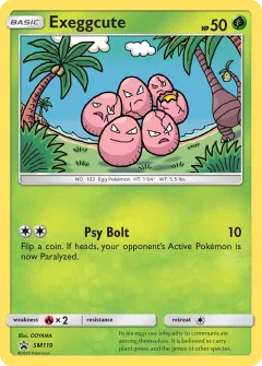 Exeggcute Promo card from Sun & Moon Black Star Promos