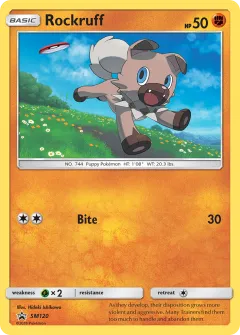 Rockruff Promo card from Sun & Moon Black Star Promos