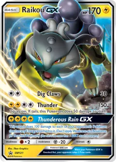 Raikou-GX Promo card from Sun & Moon Black Star Promos