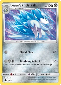 Alolan Sandslash Promo card from Sun & Moon Black Star Promos