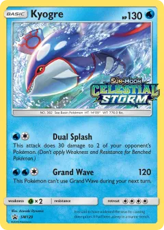 Kyogre Promo card from Sun & Moon Black Star Promos