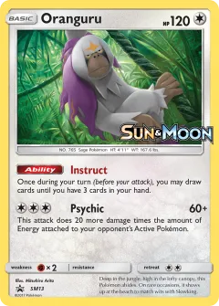 Oranguru Promo card from Sun & Moon Black Star Promos