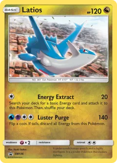 Latios Promo card from Sun & Moon Black Star Promos