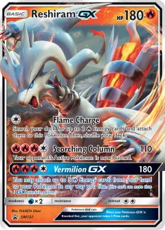 Reshiram-GX Promo card from Sun & Moon Black Star Promos