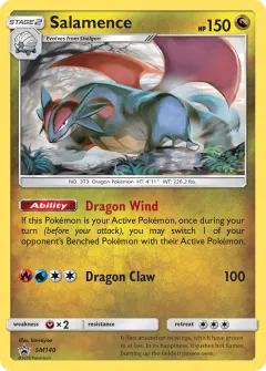 Salamence Promo card from Sun & Moon Black Star Promos