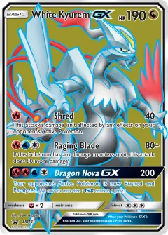 White Kyurem-GX Promo card from Sun & Moon Black Star Promos