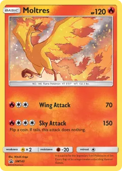 Moltres Promo card from Sun & Moon Black Star Promos