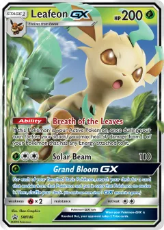 Leafeon-GX Promo card from Sun & Moon Black Star Promos