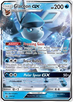 Glaceon-GX Promo card from Sun & Moon Black Star Promos
