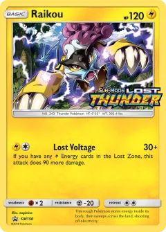 Raikou Promo card from Sun & Moon Black Star Promos