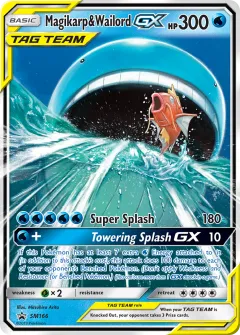 Magikarp & Wailord-GX Promo card from Sun & Moon Black Star Promos
