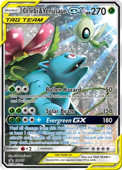 Celebi & Venusaur-GX Promo card from Sun & Moon Black Star Promos