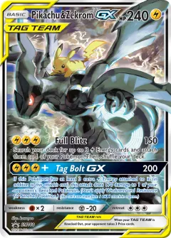 Pikachu & Zekrom-GX Promo card from Sun & Moon Black Star Promos