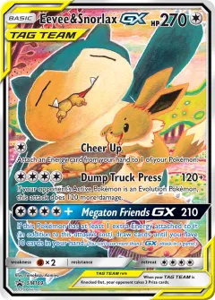 Eevee & Snorlax-GX Promo card from Sun & Moon Black Star Promos