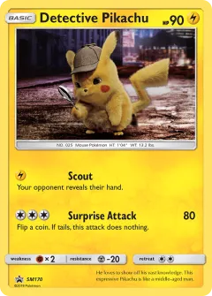 Detective Pikachu Promo card from Sun & Moon Black Star Promos