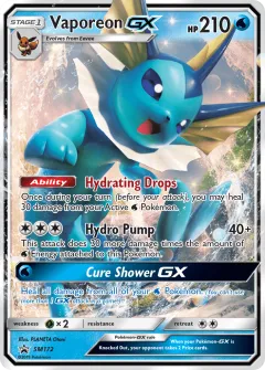 Vaporeon-GX Promo card from Sun & Moon Black Star Promos