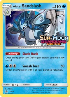 Alolan Sandslash Promo card from Sun & Moon Black Star Promos
