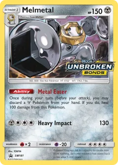 Melmetal Promo card from Sun & Moon Black Star Promos
