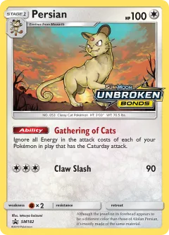 Persian Promo card from Sun & Moon Black Star Promos