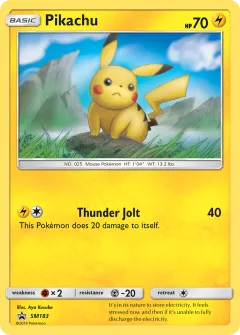 Pikachu Promo card from Sun & Moon Black Star Promos