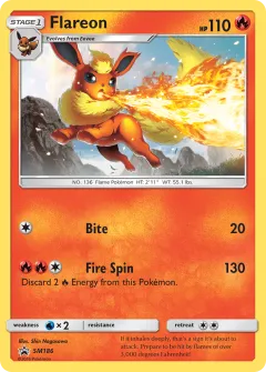 Flareon Promo card from Sun & Moon Black Star Promos