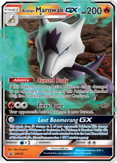 Alolan Marowak-GX Promo card from Sun & Moon Black Star Promos