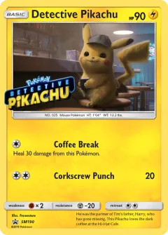 Detective Pikachu Promo card from Sun & Moon Black Star Promos