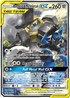 Lucario & Melmetal-GX Promo card from Sun & Moon Black Star Promos