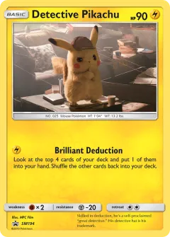 Detective Pikachu Promo card from Sun & Moon Black Star Promos