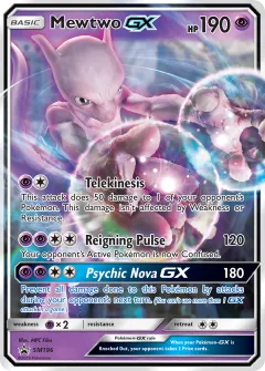 Mewtwo-GX Promo card from Sun & Moon Black Star Promos