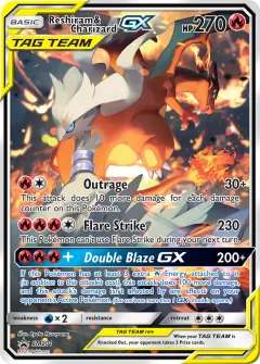 Reshiram & Charizard-GX Promo card from Sun & Moon Black Star Promos