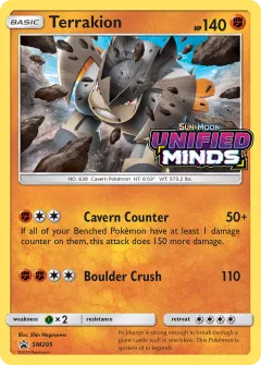 Terrakion Promo card from Sun & Moon Black Star Promos