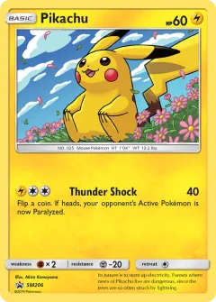 Pikachu Promo card from Sun & Moon Black Star Promos