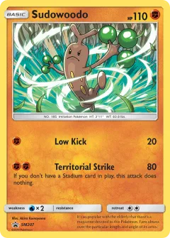 Sudowoodo Promo card from Sun & Moon Black Star Promos
