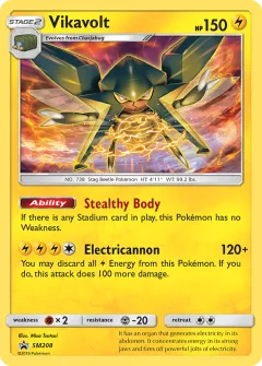 Vikavolt Promo card from Sun & Moon Black Star Promos