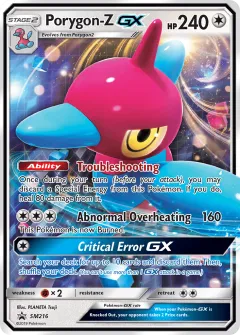 Porygon-Z-GX Promo card from Sun & Moon Black Star Promos