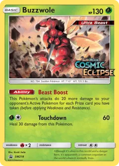 Buzzwole Promo card from Sun & Moon Black Star Promos