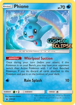 Phione Promo card from Sun & Moon Black Star Promos