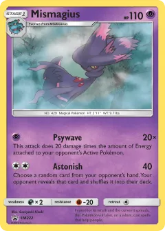 Mismagius Promo card from Sun & Moon Black Star Promos