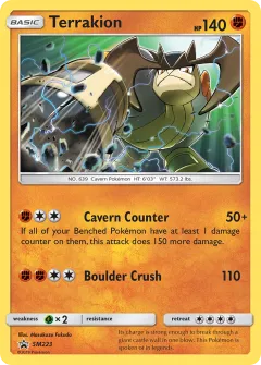 Terrakion Promo card from Sun & Moon Black Star Promos