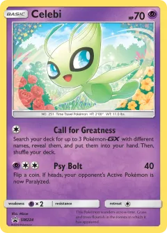 Celebi Promo card from Sun & Moon Black Star Promos