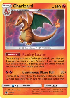 Charizard Promo card from Sun & Moon Black Star Promos