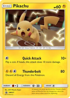 Pikachu Promo card from Sun & Moon Black Star Promos